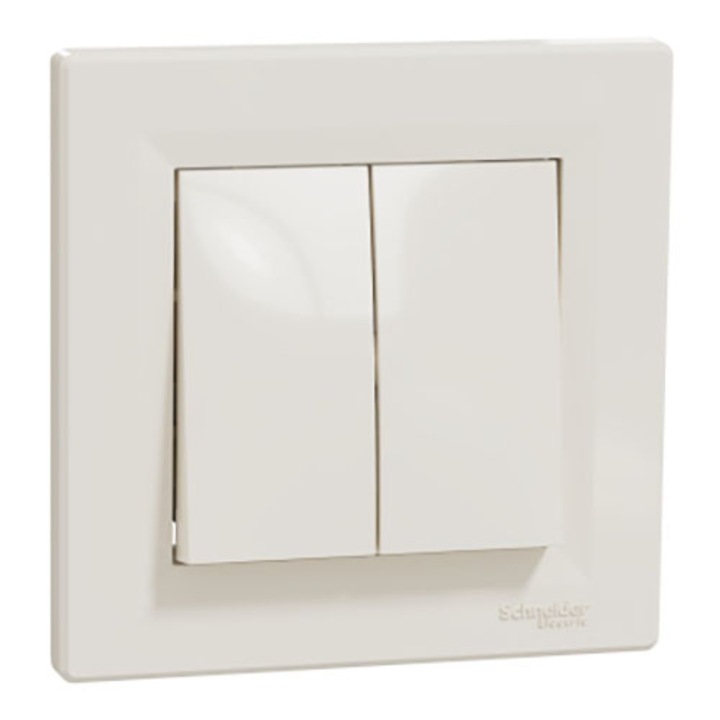 Schneider Electric Asfora EPH0600123 106+6 kettős váltókapcsoló, bézs
