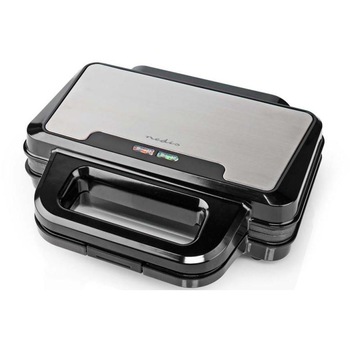 Sandwich-maker, Nedis, KASG100FBK, 900 W, Negru
