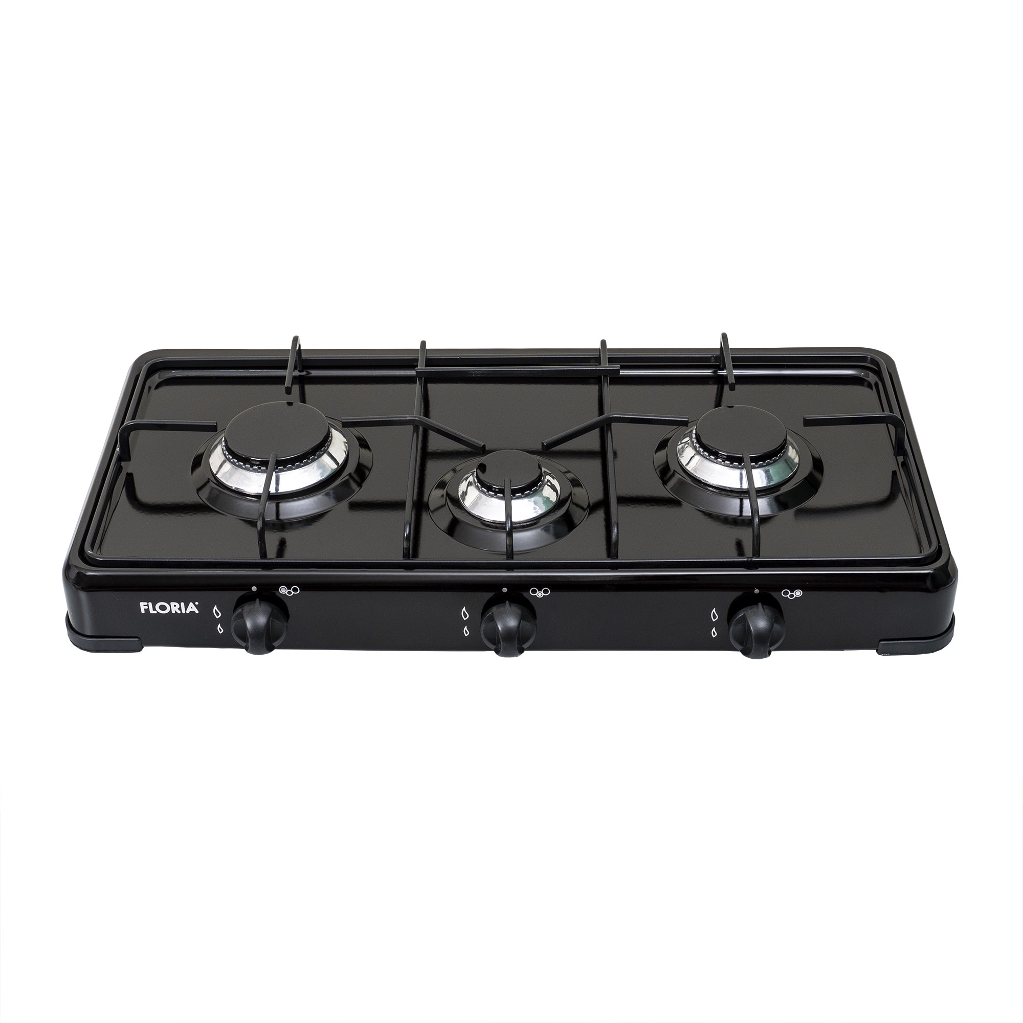 Pachet aragaz 3 ochiuri, 62×30 cm plus (ceas pentru butelie, 2 m furtun pentru gaz, 3 coliere pentru furtun, aprinzator) negru / ZLN 7138_1
