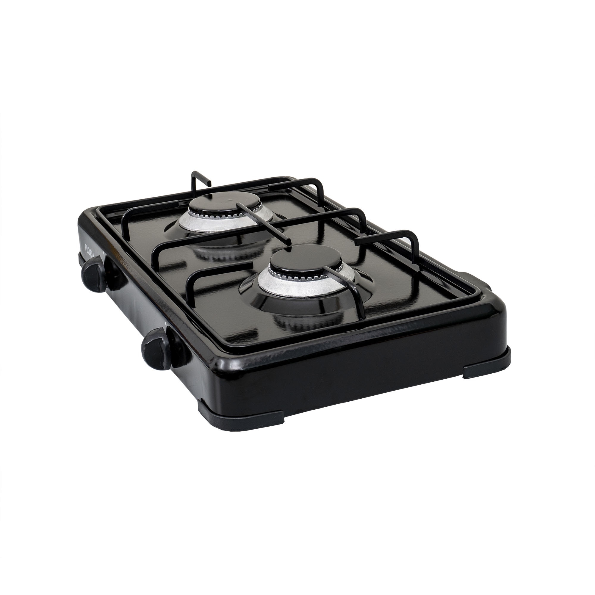 Pachet aragaz 2 ochiuri, 51×28 cm plus (ceas pentru butelie, 2 m furtun pentru gaz, 3 coliere pentru furtun, aprinzator) negru / ZLN 7128_1