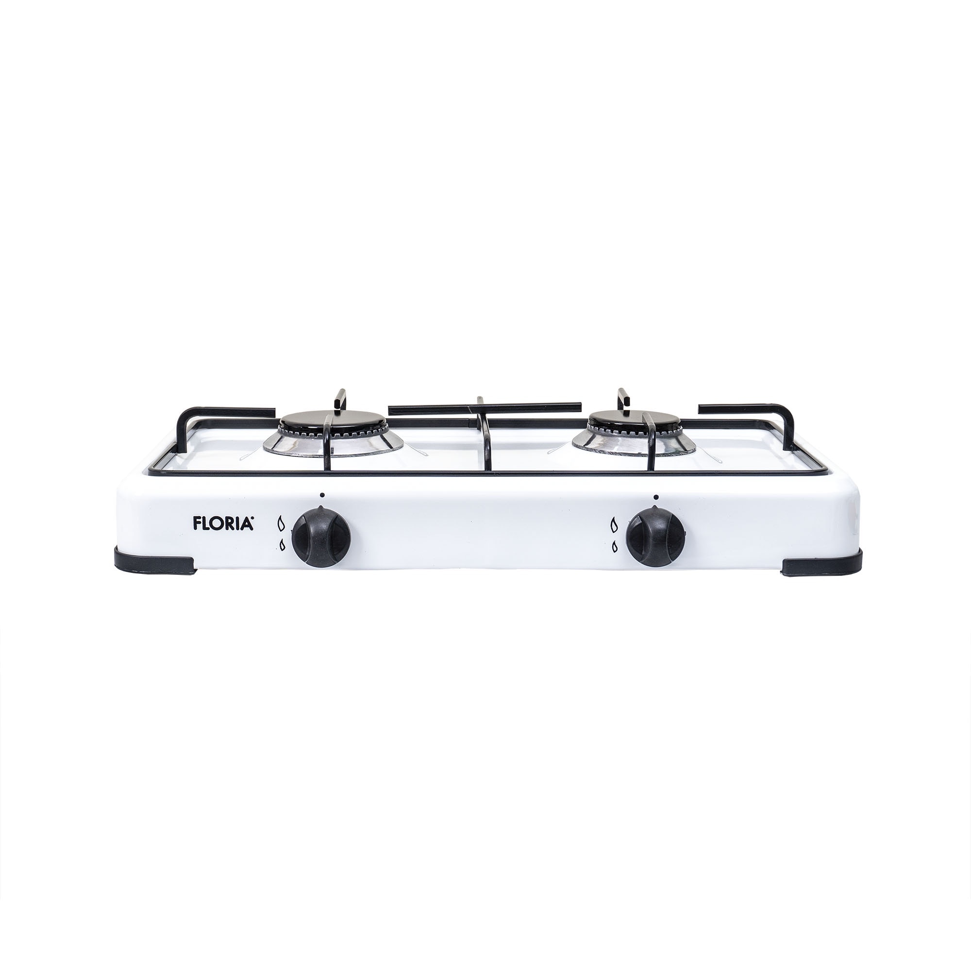 Pachet aragaz 2 ochiuri, 51×28 cm plus (ceas pentru butelie, 2 m furtun pentru gaz, 3 coliere pentru furtun, aprinzator) alb / ZLN 7129_1