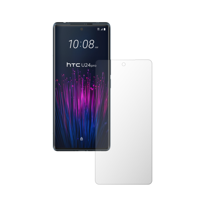 Комплект от 2X iSkinz протектор за екран за HTC U24 Pro - подходящ за калъф, невидим Skinz HD, ултра-прозрачен силикон с пълно покритие, залепващ и гъвкав