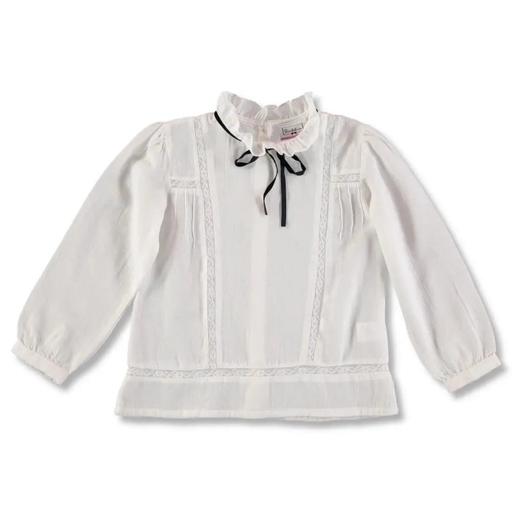 Bluza cu gluer si snur, fete, Bimbalina, 50871, Alb, 98 cm