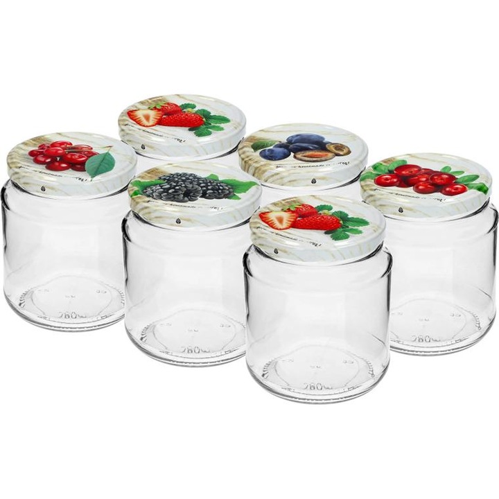 Set 6 borcane Biowin, capacitate 580ml, grosime robusta, transparent
