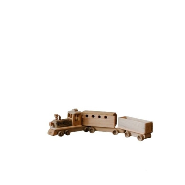 Tren din lemn, lucrat manual