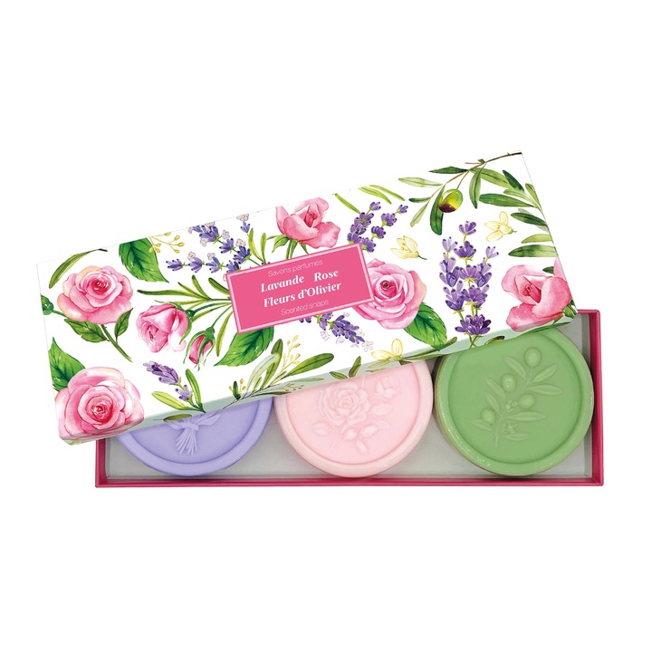 Esprit Provence szappanok - Levendula, rózsa és olajbogyó virág, 3x100g