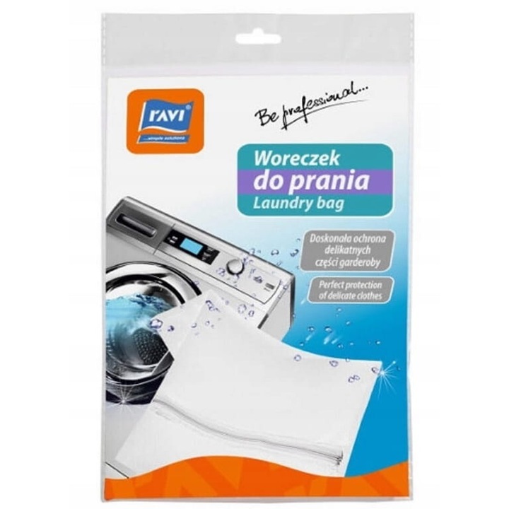 Ravi szennyeszacskó, pamut, 50x60cm, fehér