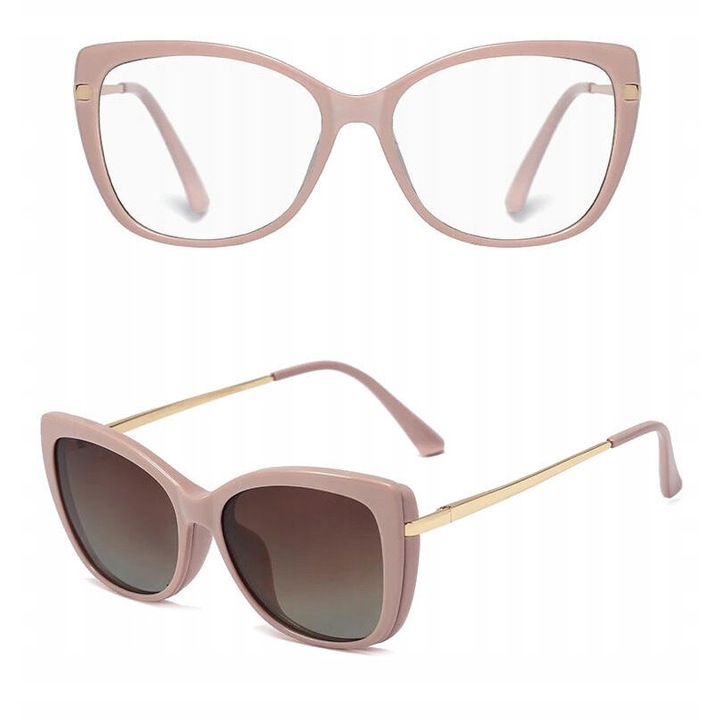 Ochelari calculator dama, Stylion, Plastic/Metal, UV400, Roz