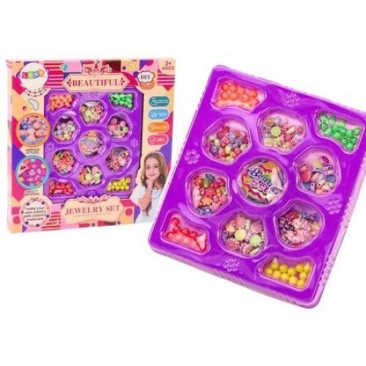 Set de Artizanat LEANToys, Koraliki, Multicolor, 258x270mm