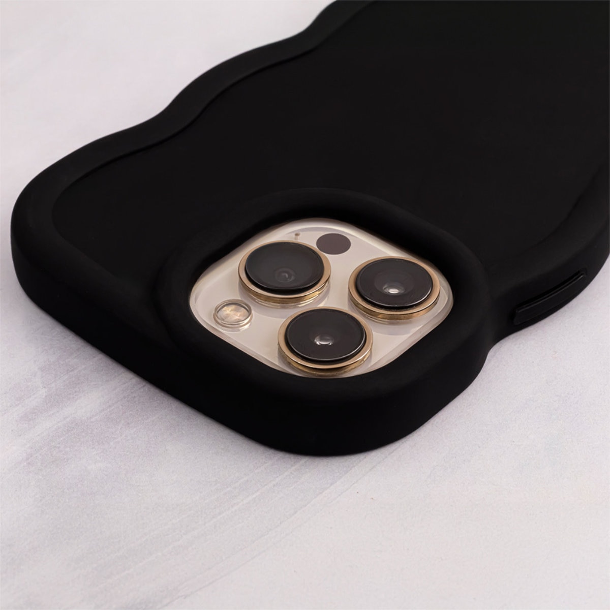 Husa spate Candy pentru protectie Xiaomi Redmi 13C 4G / 13C 5G, din TPU mat cu margini ondulate, neagra Negru Carcasa