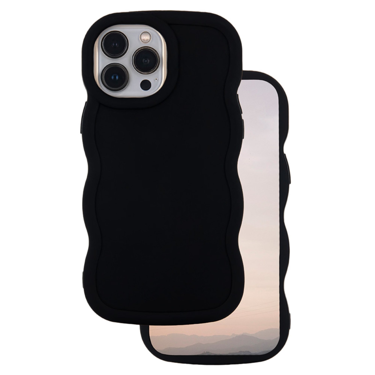 Husa spate Candy pentru protectie Xiaomi Redmi 13C 4G / 13C 5G, din TPU mat cu margini ondulate, neagra Negru Carcasa