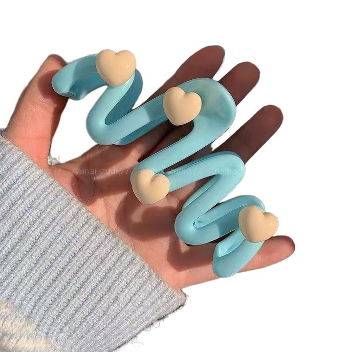 Nagy hajcsat, műanyag, összecsukható, kék