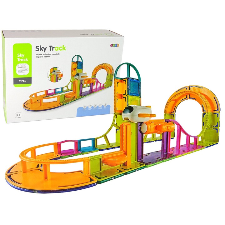 Конструктор LEAN TOYS, Podniebny Tor, 61 части, многоцветен, 41x30x14cm