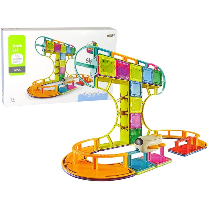Конструктор LEAN TOYS, магнитна антена, 62 части, многоцветен, +3 години