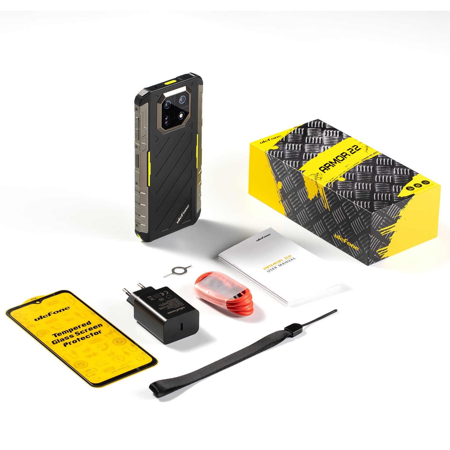 Telefon mobil Ulefone Armor 22 Negru, 4G, IPS 6.58" 120Hz, 64MP, Night Vision, 16GB RAM (8GB + 8GB extensibili), 256GB ROM, Helio G96, NFC, Dual SIM
