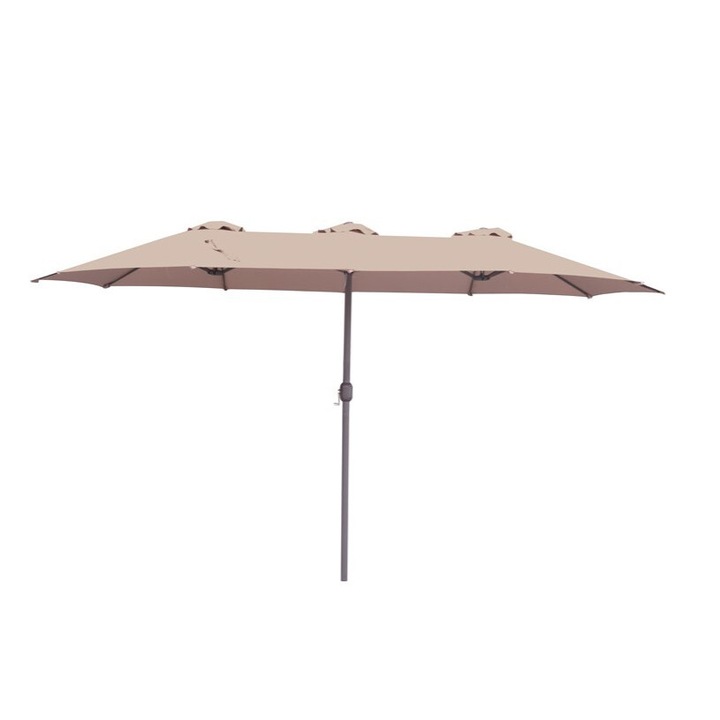 Градински чадър Puzzle-home Dorizo, Алуминий, Кафяв, 2.6x4.5x2.5 м