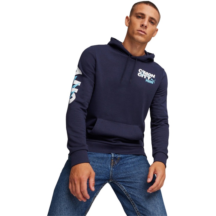 Pulóver Puma Mcfc Ftblicons Hoody 29948, Kék