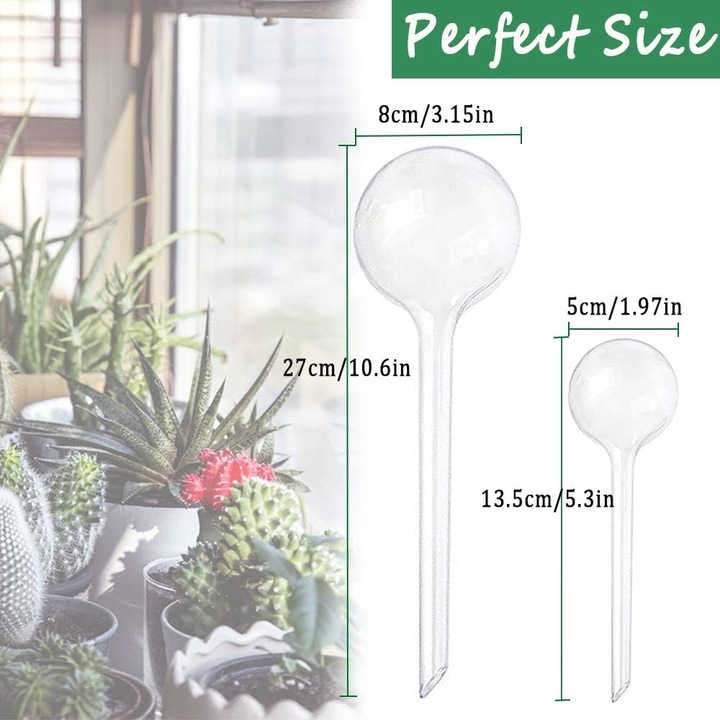 Set 6 bile auto-udare plante, alb, 27x8cm si 10.6x3.2inch, PVC