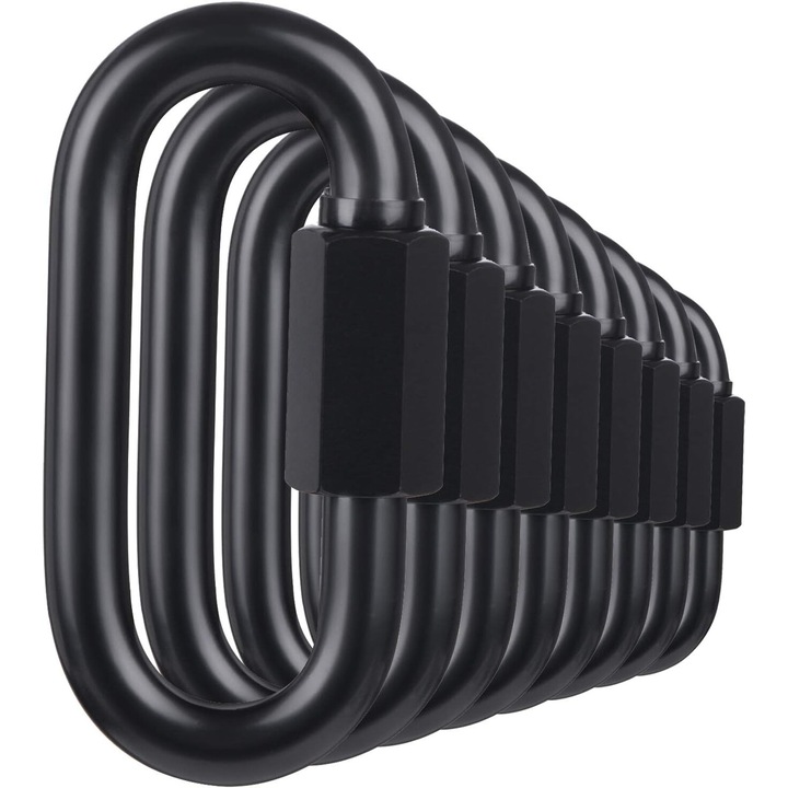 Set 10 carabiniere D, Enforose, design compact, rezistent la coroziune, negru