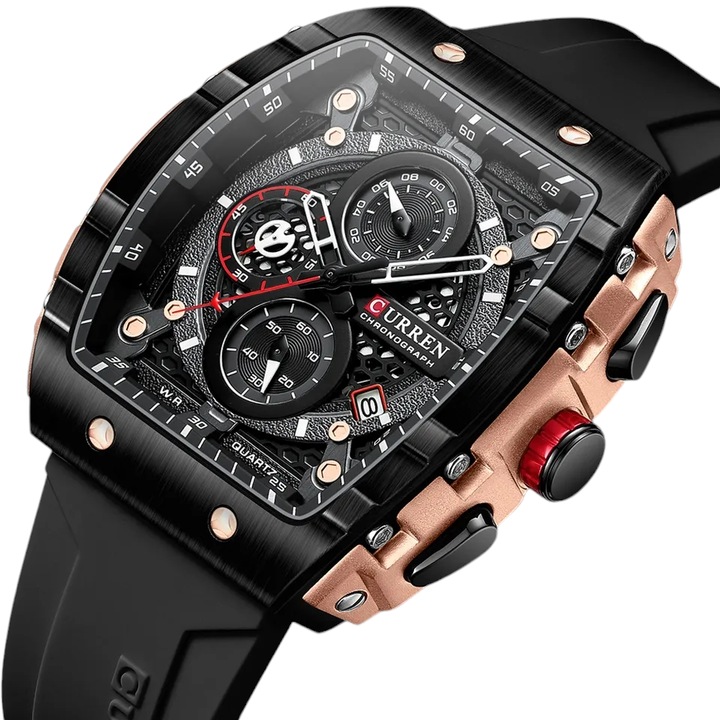 Мъжки часовник CURREN 8442, японски кварц, минерално стъкло, светещи стрелки, хронограф,