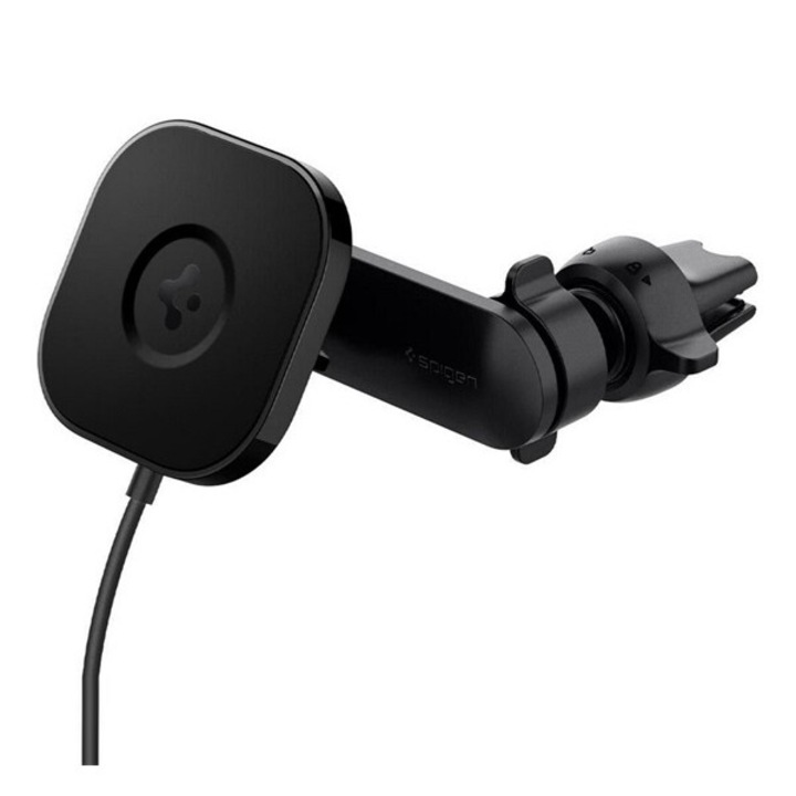 Spigen autós tartó, szellőzőre, állítható, 7.5w, wireless, magsafe, fekete