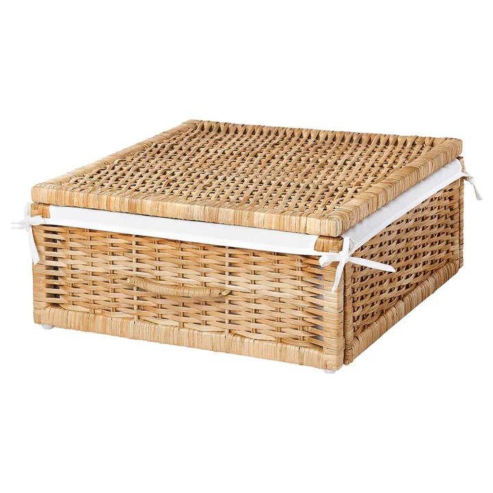 Kézzel készített rattan kosár, 50x43x19 cm
