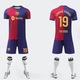 Echipament sportiv copii Barcelona Yamal Tricou Fotbal Jersey 2024/ 2025, ANUTETOUNI®, Poliester, rosu si albastru