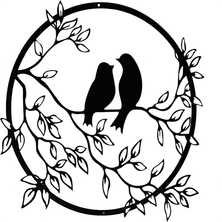 Accesorii decorative, Sunmostar, Iron Bird, negru, 30cm