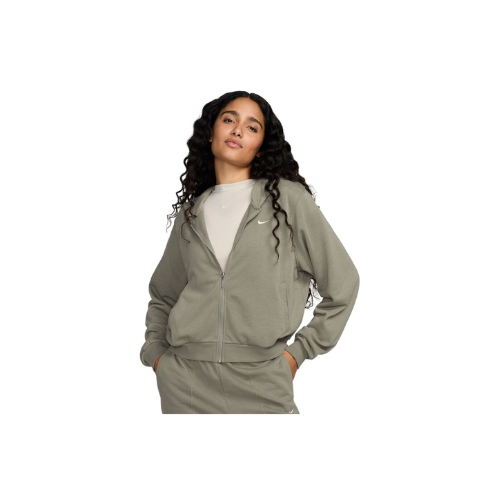 Nike, Худи с памук с цип, Каки