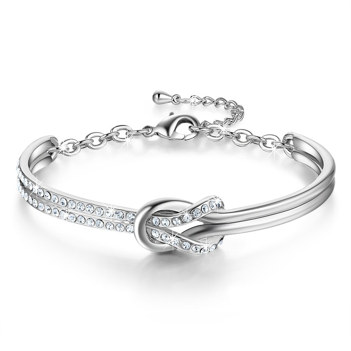 Bratara dama, HYTIREBY, innodata, cu diamante, argintie