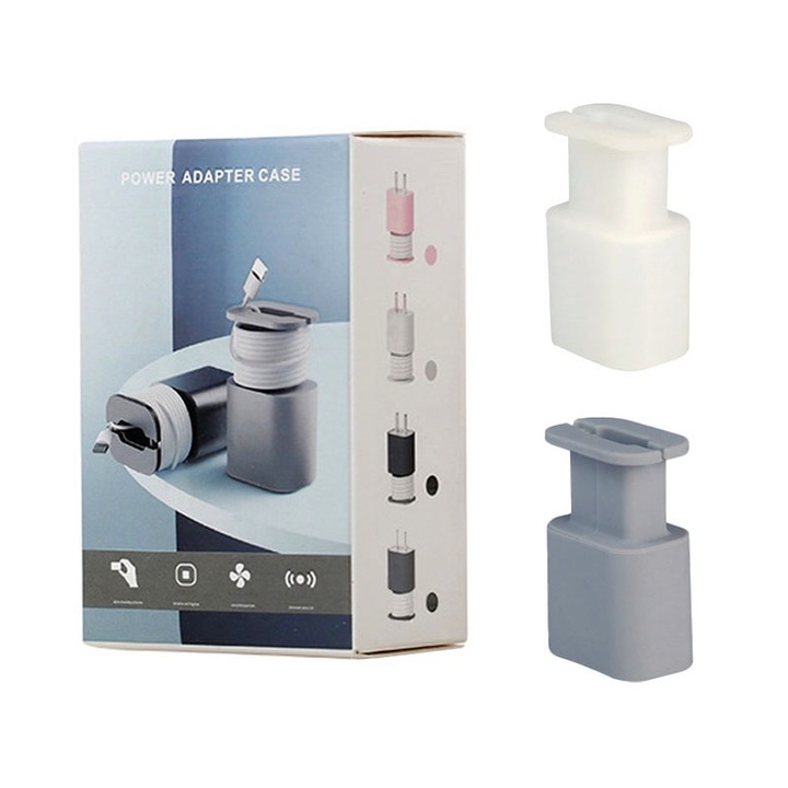 2 az 1-ben karcolásgátló szilikon védelem és kábelrendező töltőhöz, tokhoz és kábelrendezőhöz, kompatibilis iPhone/Snapback 18W/20W - 1,65 x 1,1 hüvelykes (2 db-os készlet)