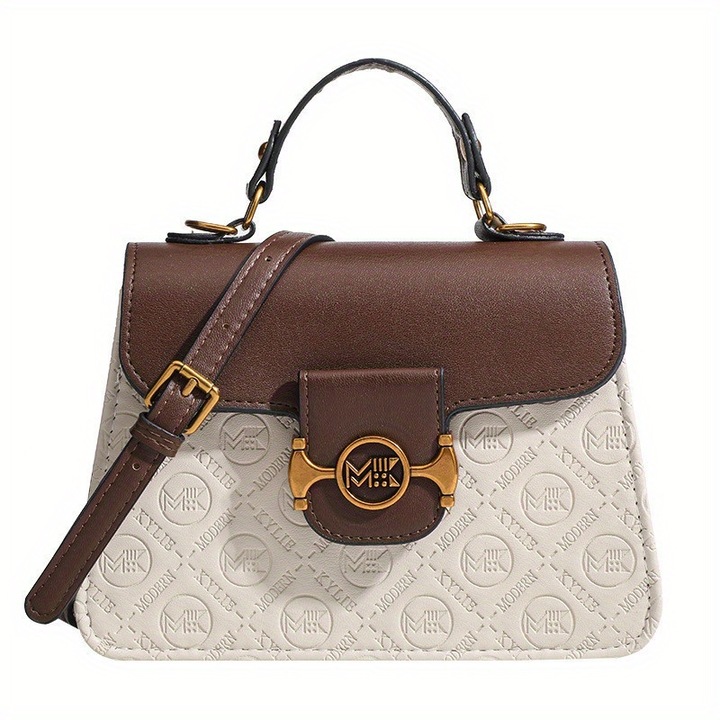 Geanta dama, poliuretan, alb\maro