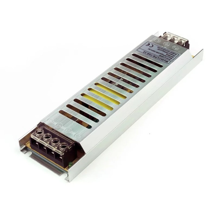 Стабилизирано захранване 12V 8.3A 100W тънко LED CCTV