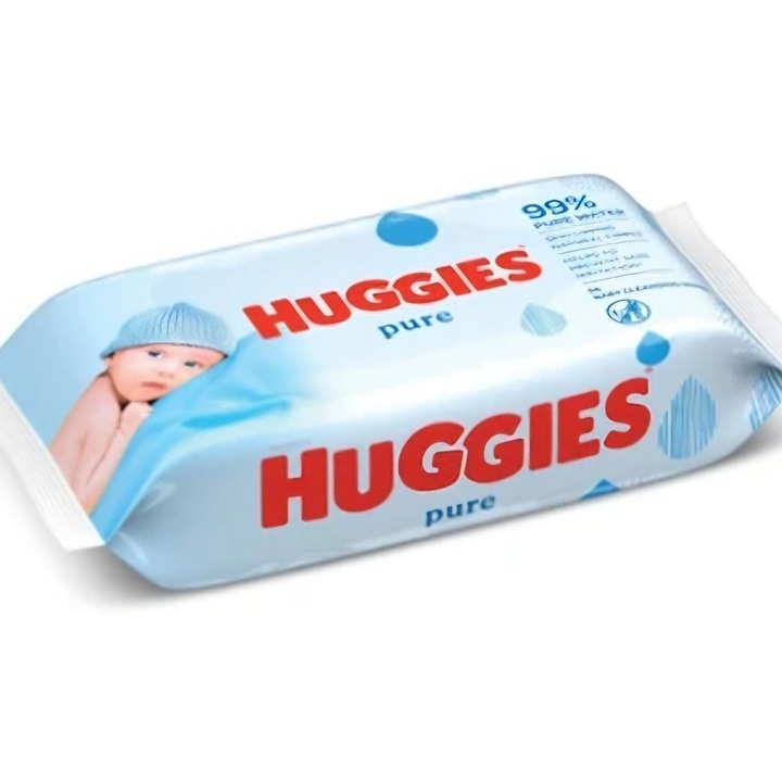 Мокри кърпички Huggies Pure, 3 опаковки x 56, 168 бр