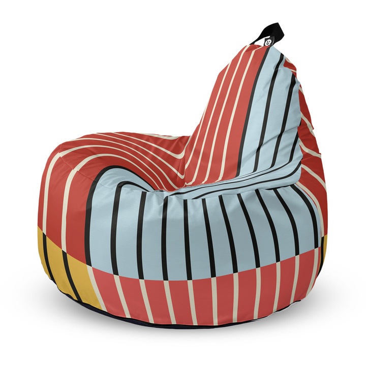 Fotoliu Updeco Puf Bean Bag tip Big Chill, impermeabil, indoor/outdoor, sac interior, cu maner, 67 x 90 x 87 cm, Rodas