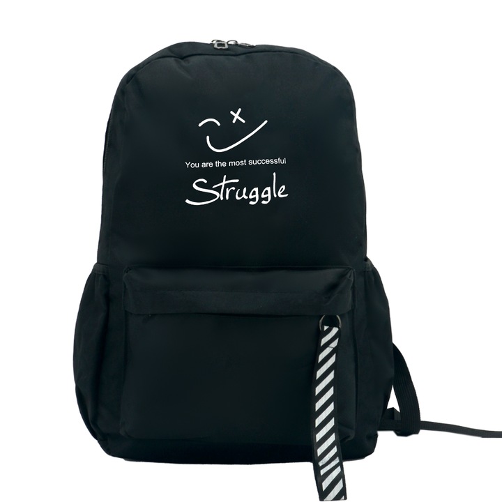 Ghiozdan/rucsac pentru scoala sau calatorii, ZY-8214-821, negru, 46 x 31 x 13 cm