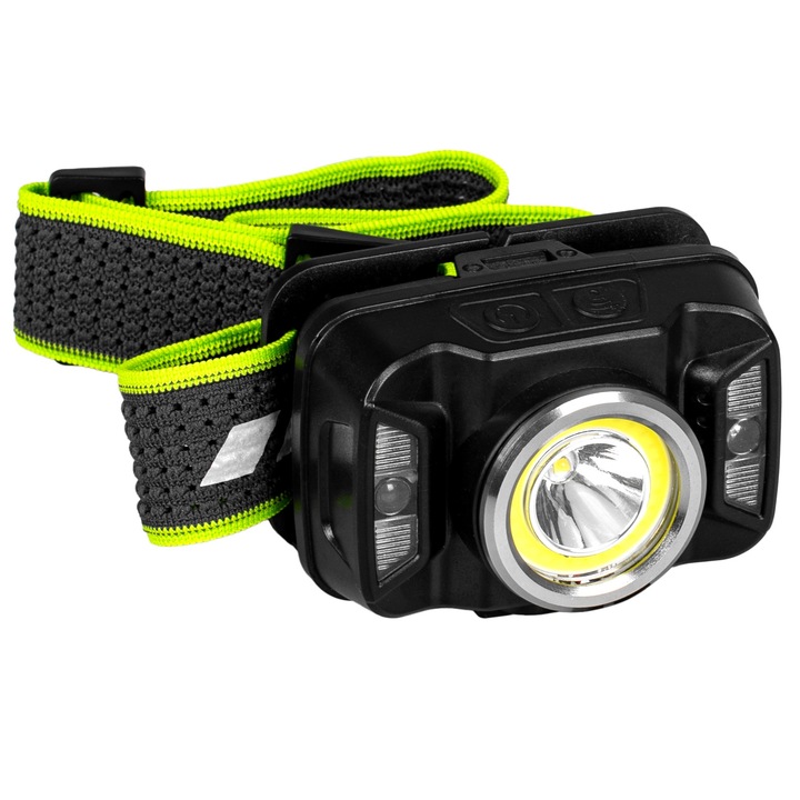Челник с LED Vayox VA0025, XTE 5W 320lm, един сензор за движение, USB, 6 режима, водоустойчив IP66, черен