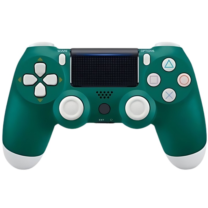 Безжичен контролер, S DEPOT®, PS4 съвместим, с вибрации, зелен и бял