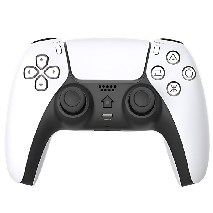 Controller Wireless SDEPOT®, compatibilitate PS5, doar pentru jocuri de PS4, Android PC, USB, Alb/Negru