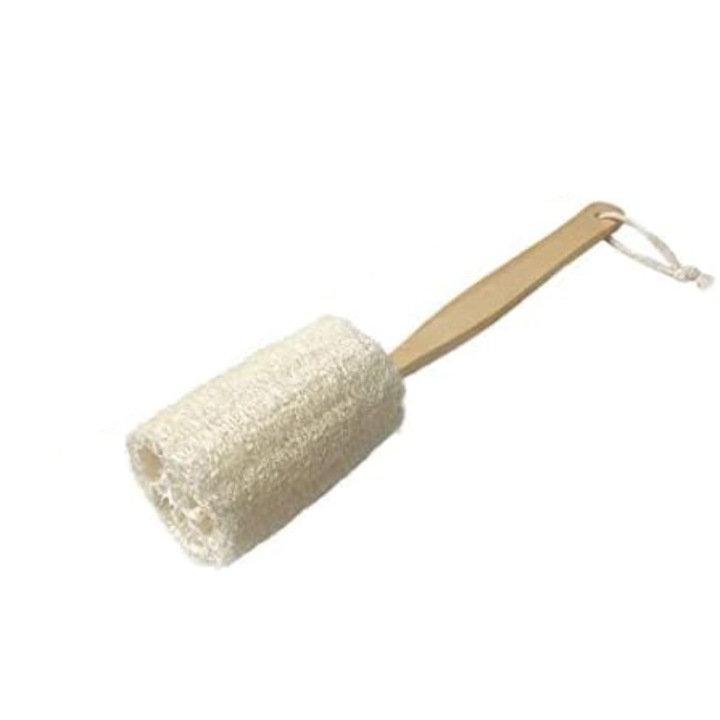 Ergonomikus nyelű hámlasztó luffa, fa, bézs/fehér