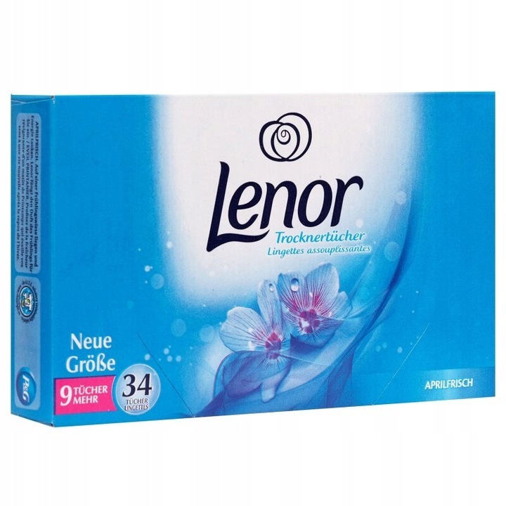 Servetele parfumate pentru uscator rufe, Lenor, Aprilfrisch, 34 bucati
