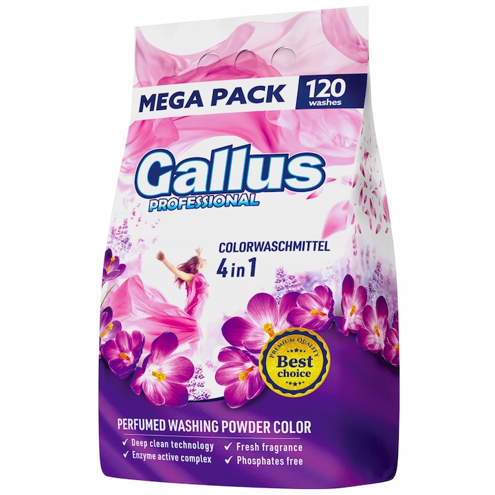 Detergent rufe Gallus Professional, 4 in 1, pentru tesaturi colorate, 120 spalari, 6.6kg