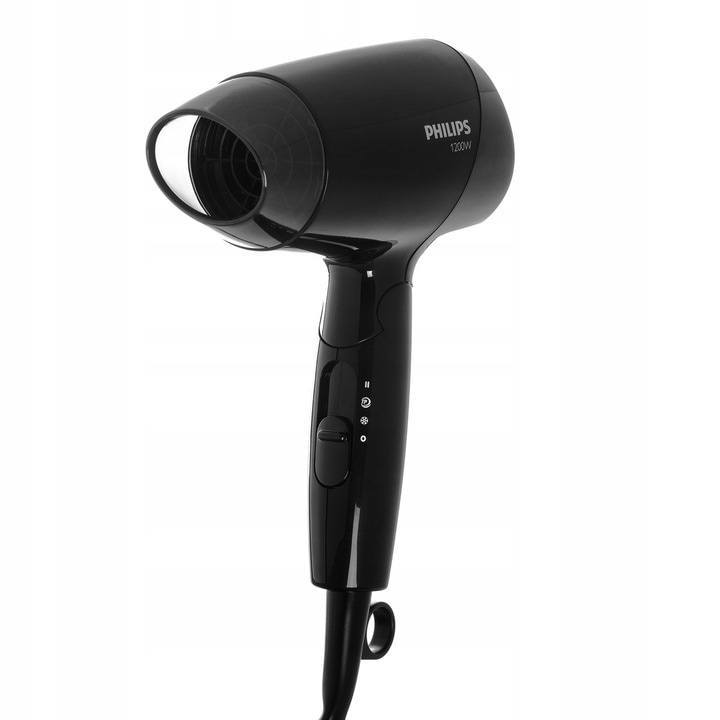 Сешоар Philips, сгъваем, 1200 W, 3 настройки за температура/скорост, функция ThermoProtect, концентратор, 1,5 м кабел