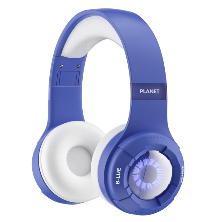 Casti wireless Over-Ear, Sunet stereo de inalta calitate, Bluetooth, wireless, Durata lunga de viata a bateriei, Albastru