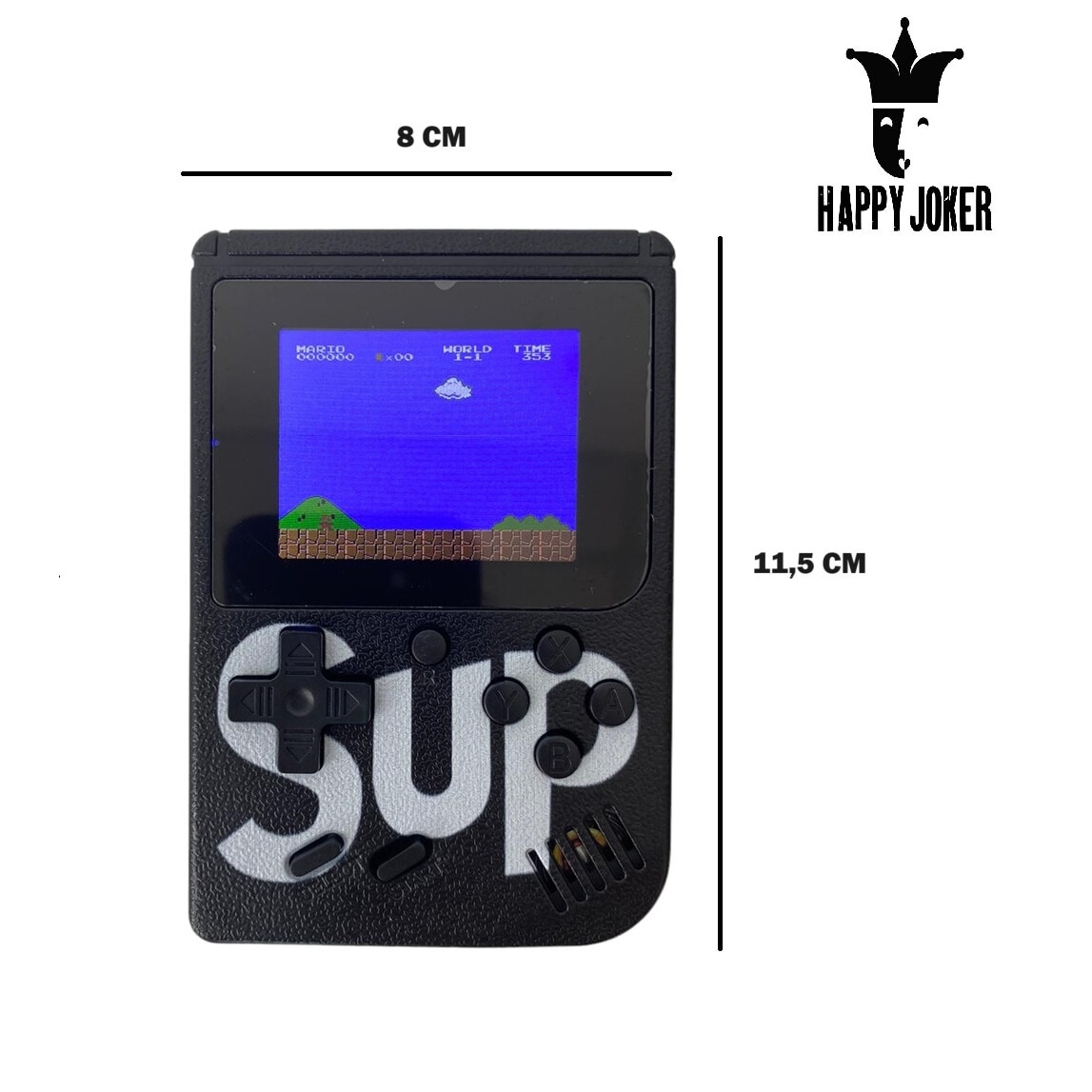 Consola Game Box, RETRO-GAME, 400 jocuri, rotita volum, ecran LCD, cablu AV pentru conectare televizor, incarcare Micro-USB, 2 jucatori, portabil, negru, HAPPY JOKER®