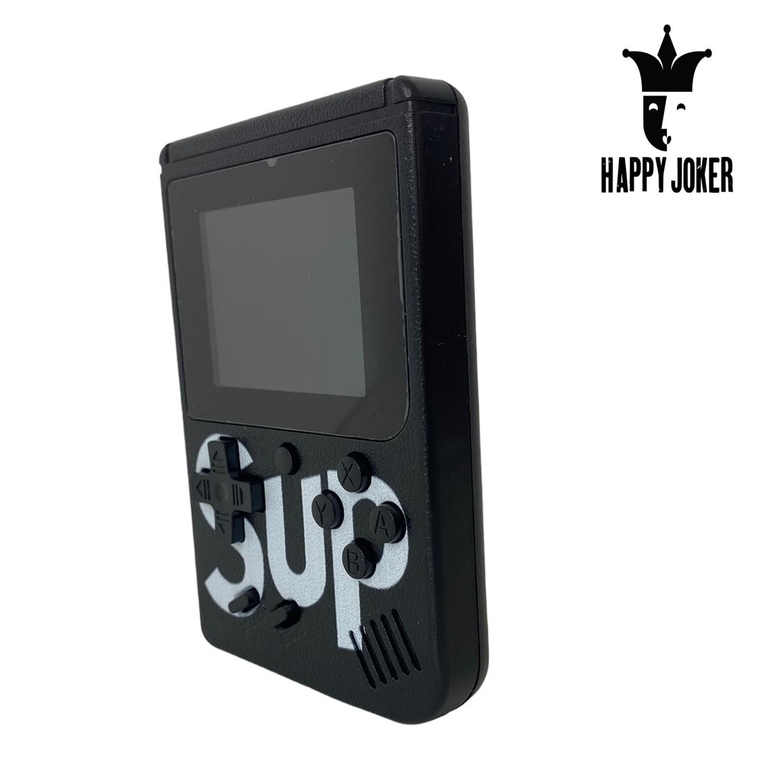 Consola Game Box, RETRO-GAME, 400 jocuri, rotita volum, ecran LCD, cablu AV pentru conectare televizor, incarcare Micro-USB, 2 jucatori, portabil, negru, HAPPY JOKER®