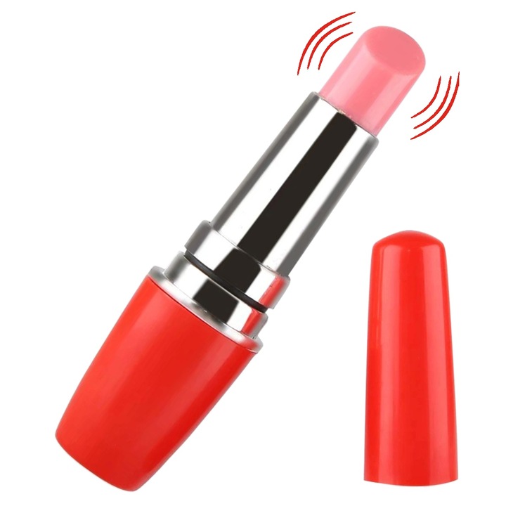 Yingyun minivibrátor, rúzsforma kialakítás, G-pont csiklóbimbóstimuláció, hordozható, 9,2x2,5 cm, piros
