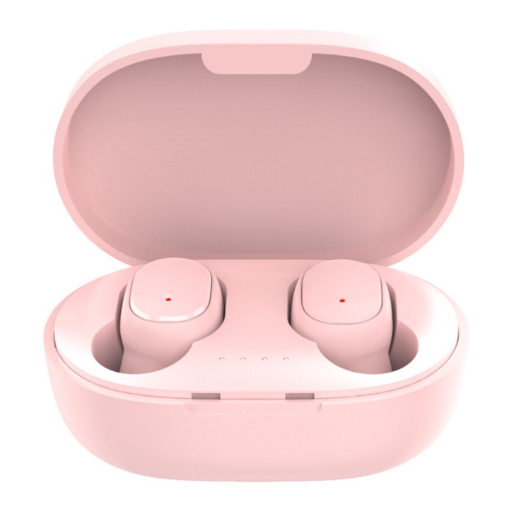Vezeték nélküli sport fülhallgató, zajcsökkentés, sztereó, IPX4/IPX7, 6x4x3 cm, rózsaszín