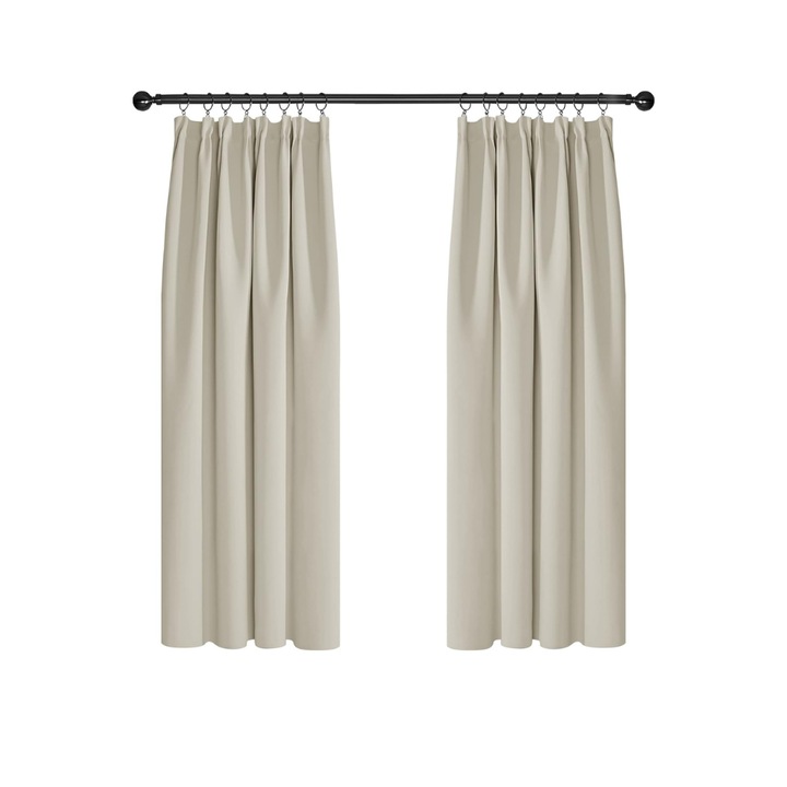 Комплект две завеси, с презрамки, 145 х 210 см, капучино