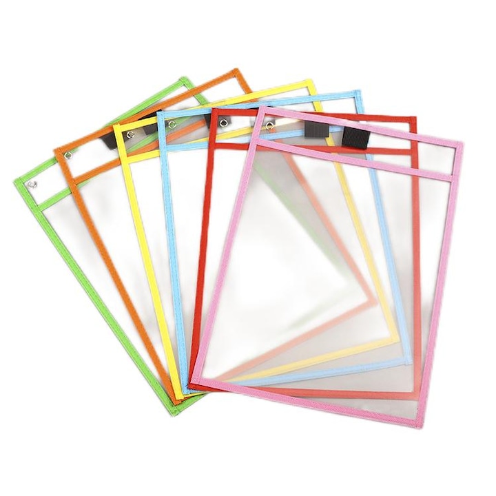 Dosare, set 6 buc, Reutilizabile, A4, multicolor